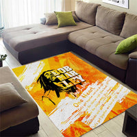 Legend Bob Reggae Area Rug One Love One Heart Tropical Leaf