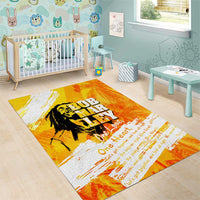 Legend Bob Reggae Area Rug One Love One Heart Tropical Leaf