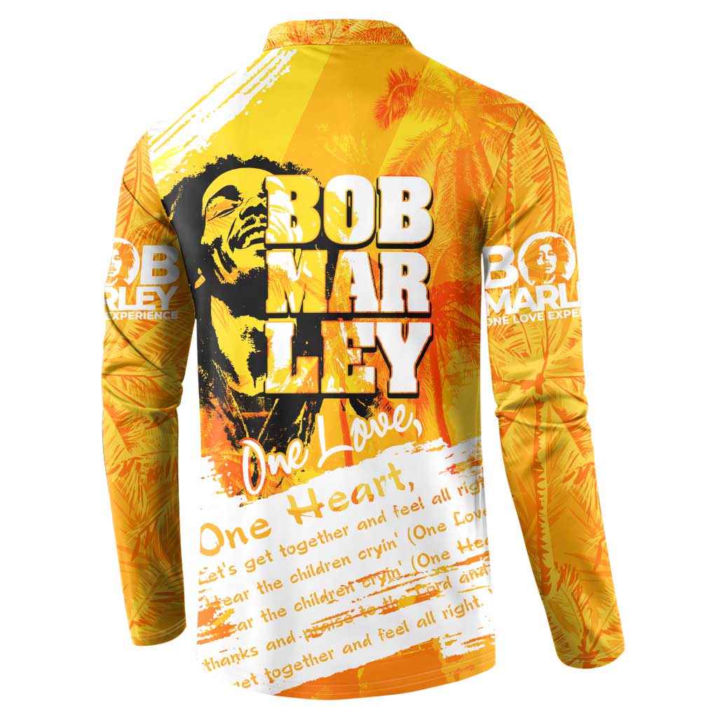 Legend Bob Reggae Button Sweatshirt One Love One Heart Tropical Leaf