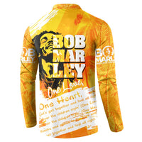 Legend Bob Reggae Button Sweatshirt One Love One Heart Tropical Leaf