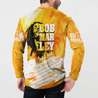 Legend Bob Reggae Button Sweatshirt One Love One Heart Tropical Leaf