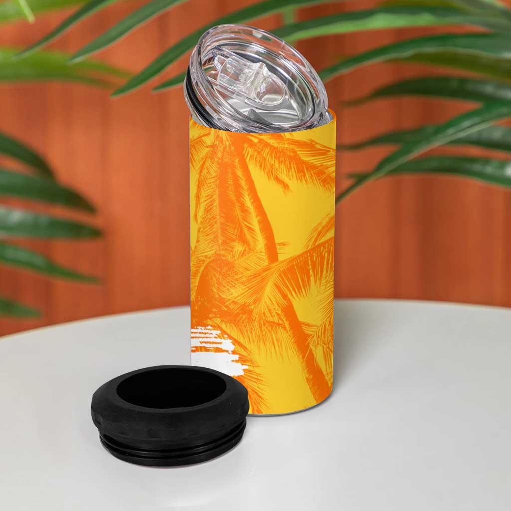 Legend Bob Reggae 4 in 1 Can Cooler Tumbler One Love One Heart Tropical Leaf
