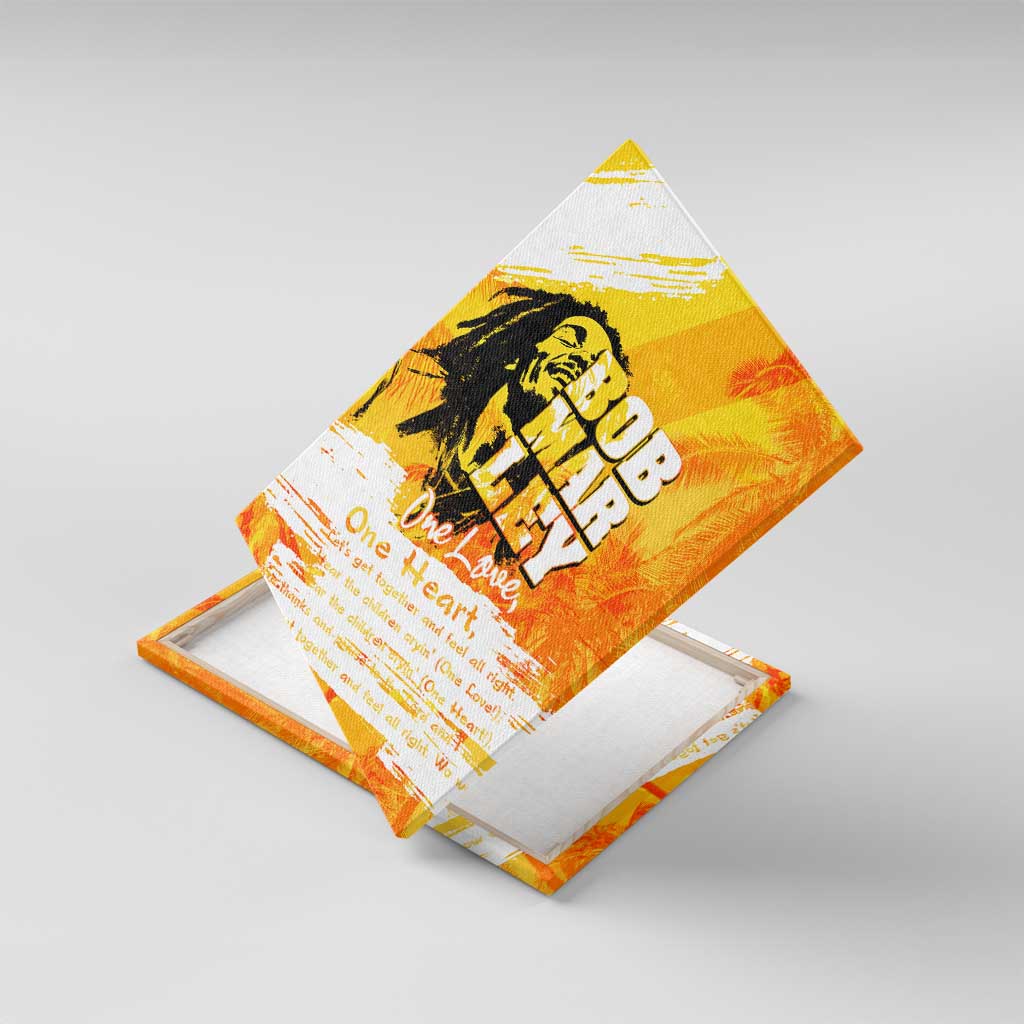 Legend Bob Reggae Canvas Wall Art One Love One Heart Tropical Leaf