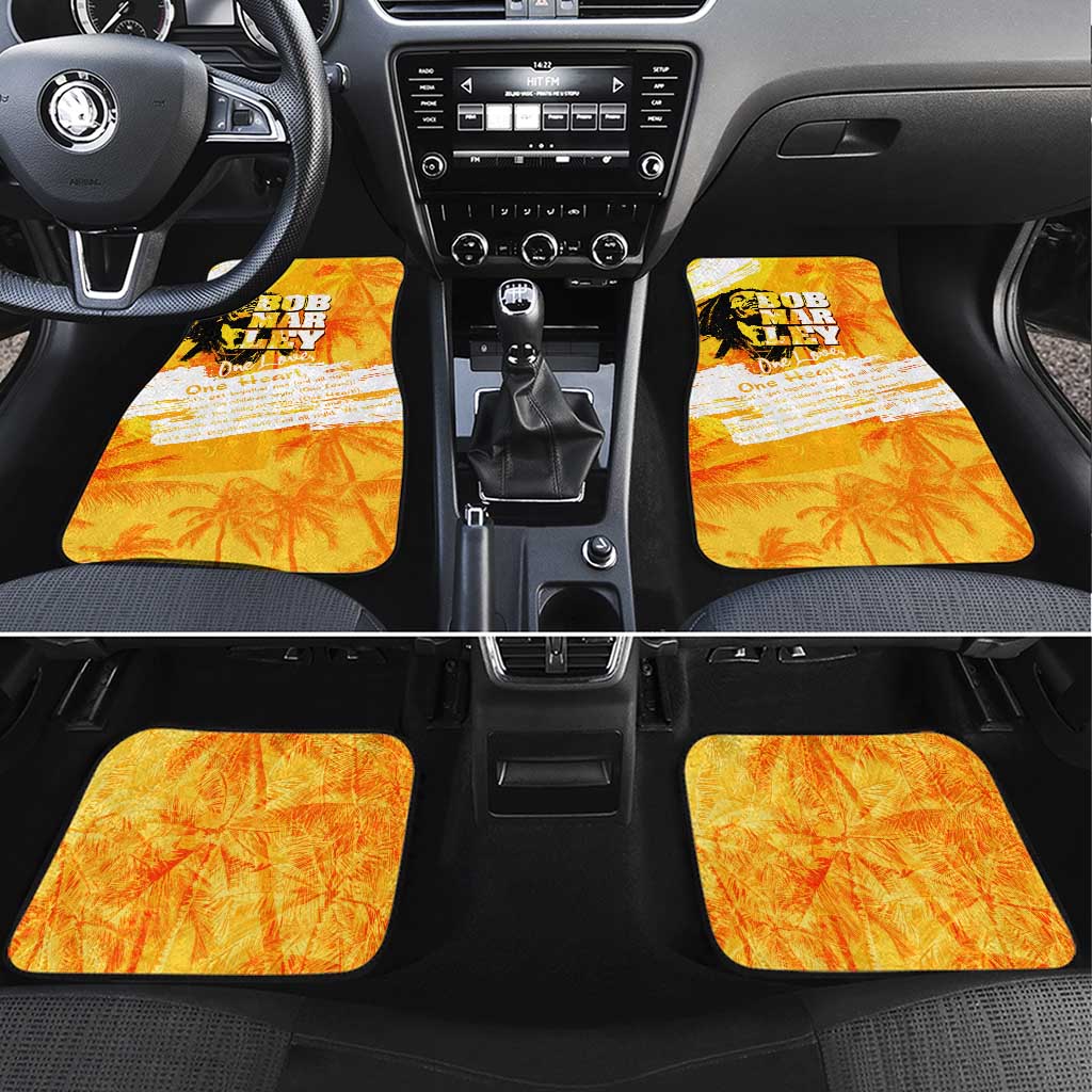 Legend Bob Reggae Car Mats One Love One Heart Tropical Leaf