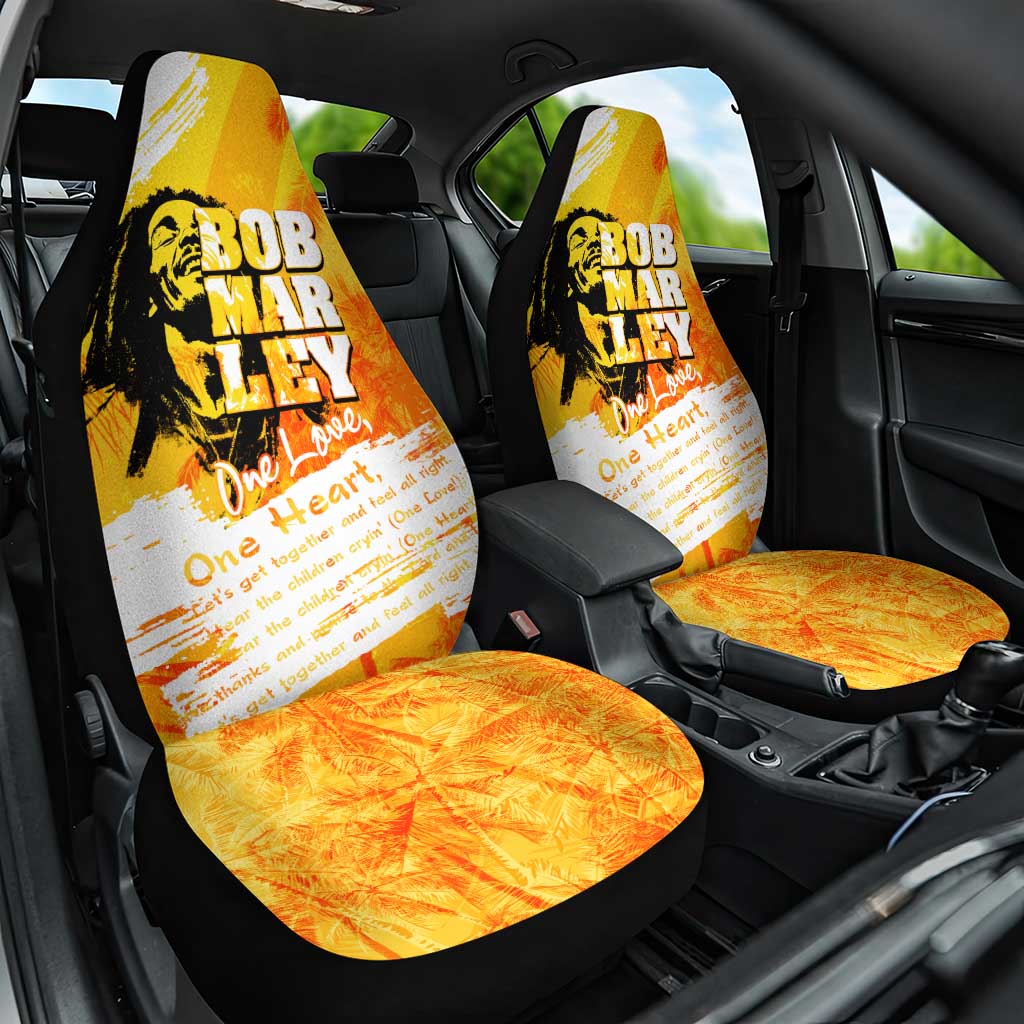 Legend Bob Reggae Car Seat Cover One Love One Heart Tropical Leaf