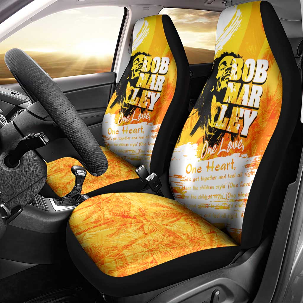 Legend Bob Reggae Car Seat Cover One Love One Heart Tropical Leaf