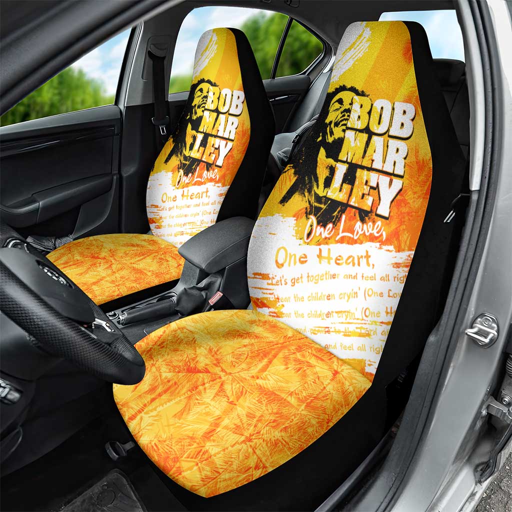 Legend Bob Reggae Car Seat Cover One Love One Heart Tropical Leaf
