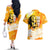 Legend Bob Reggae Couples Matching Off The Shoulder Long Sleeve Dress and Hawaiian Shirt One Love One Heart Tropical Leaf