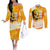 Legend Bob Reggae Couples Matching Off The Shoulder Long Sleeve Dress and Long Sleeve Button Shirt One Love One Heart Tropical Leaf