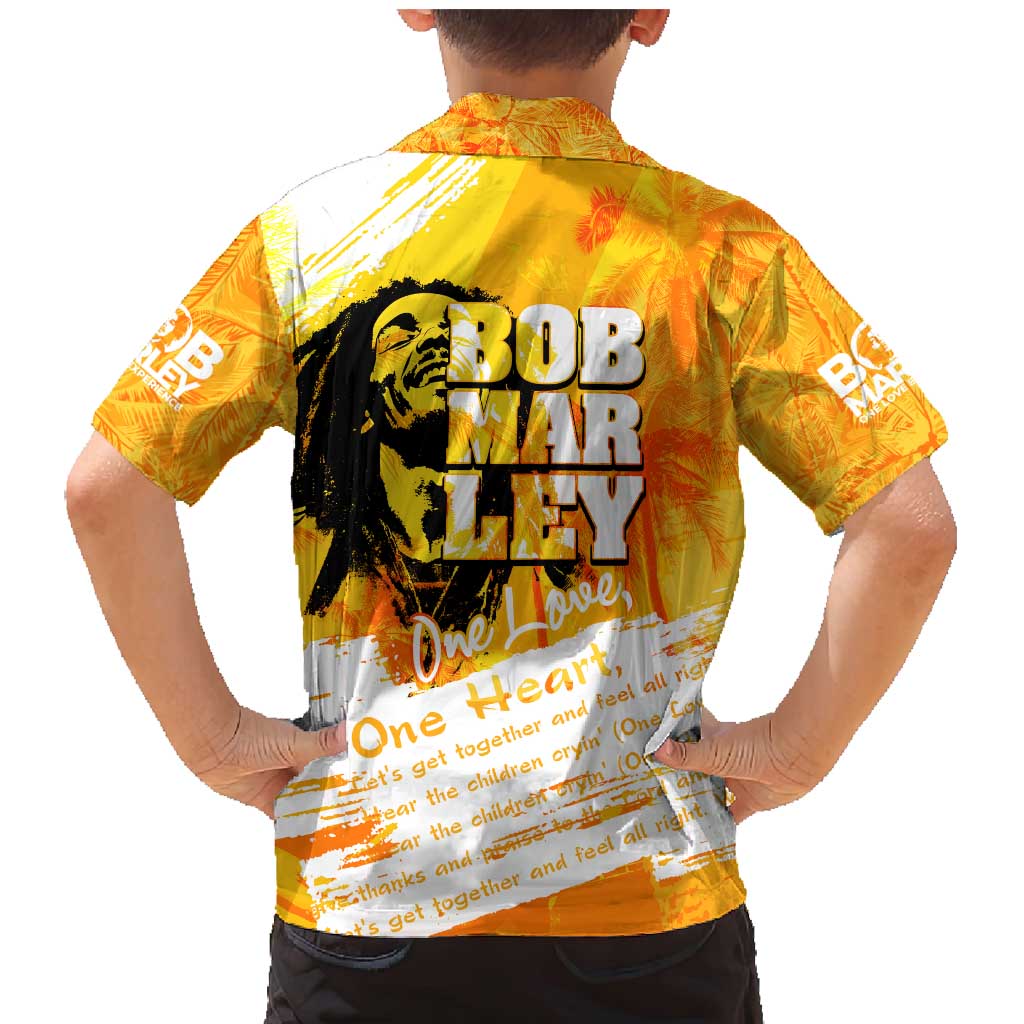 Legend Bob Reggae Family Matching Mermaid Dress and Hawaiian Shirt One Love One Heart Tropical Leaf