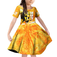 Legend Bob Reggae Family Matching Off Shoulder Short Dress and Hawaiian Shirt One Love One Heart Tropical Leaf