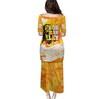 Legend Bob Reggae Family Matching Puletasi and Hawaiian Shirt One Love One Heart Tropical Leaf