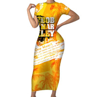 Legend Bob Reggae Family Matching Short Sleeve Bodycon Dress and Hawaiian Shirt One Love One Heart Tropical Leaf