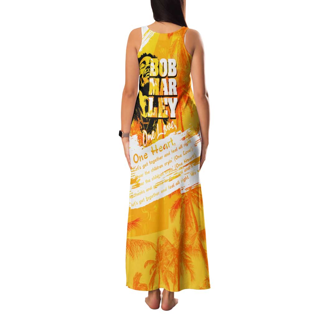 Legend Bob Reggae Family Matching Tank Maxi Dress and Hawaiian Shirt One Love One Heart Tropical Leaf