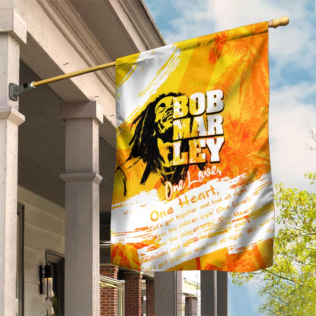 Legend Bob Reggae Garden Flag One Love One Heart Tropical Leaf