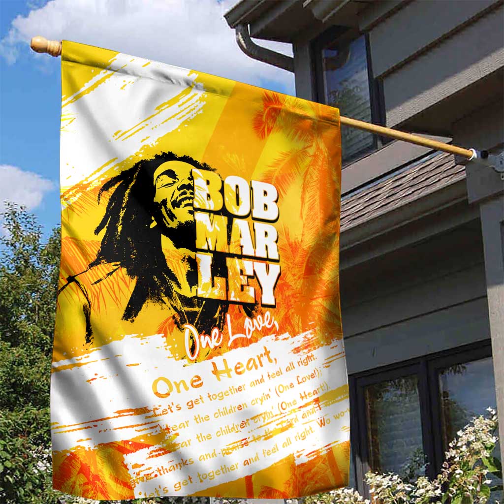 Legend Bob Reggae Garden Flag One Love One Heart Tropical Leaf