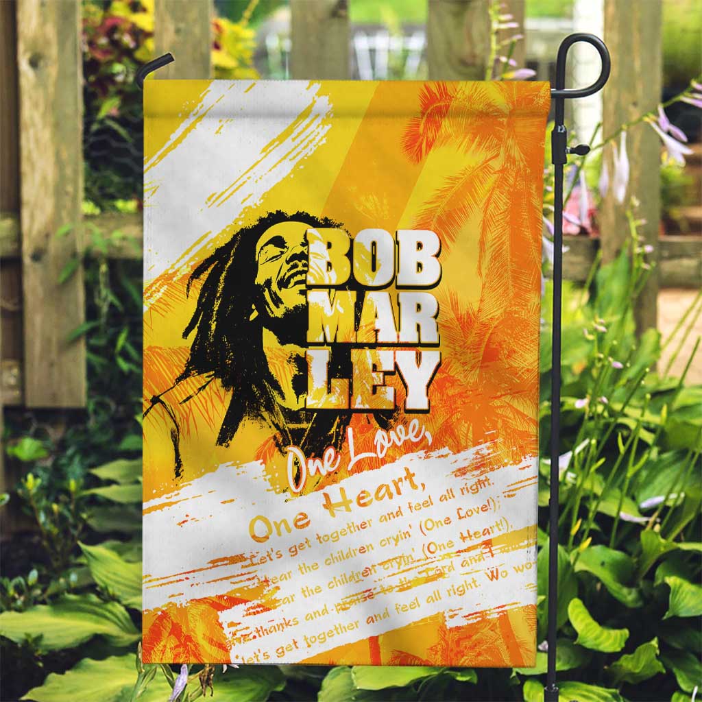 Legend Bob Reggae Garden Flag One Love One Heart Tropical Leaf