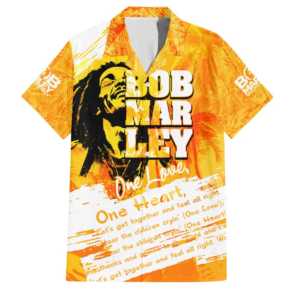 Legend Bob Reggae Hawaiian Shirt One Love One Heart Tropical Leaf