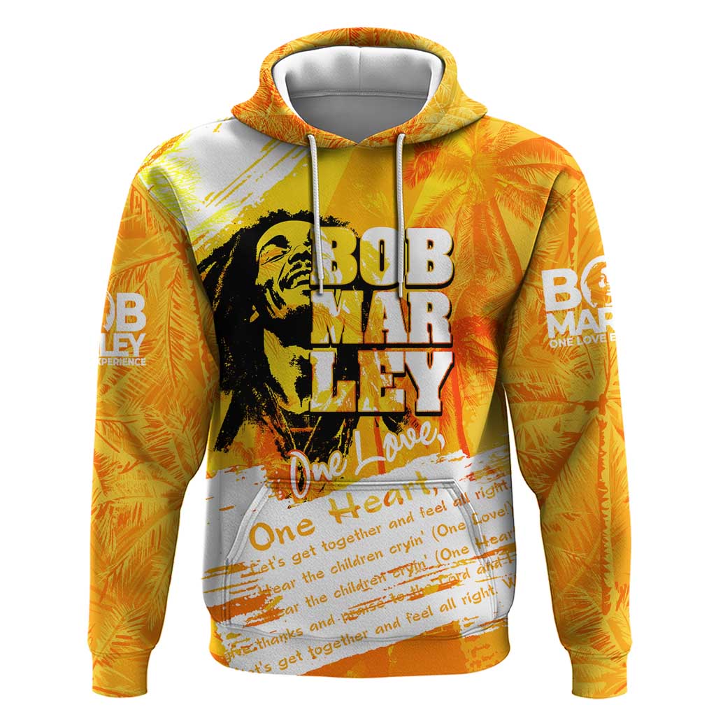 Legend Bob Reggae Hoodie One Love One Heart Tropical Leaf