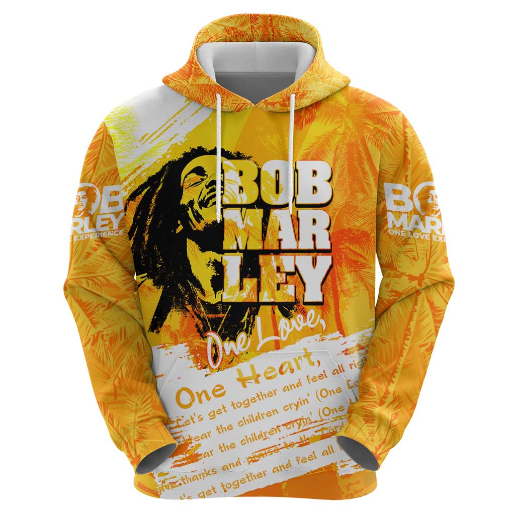 Legend Bob Reggae Hoodie One Love One Heart Tropical Leaf