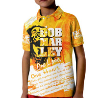 Legend Bob Reggae Kid Polo Shirt One Love One Heart Tropical Leaf