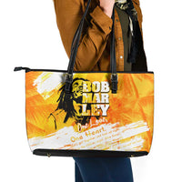 Legend Bob Reggae Leather Tote Bag One Love One Heart Tropical Leaf