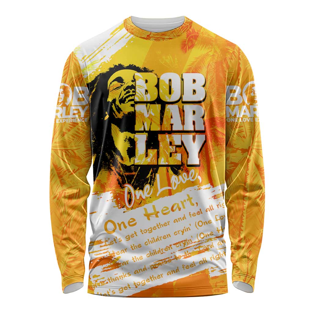 Legend Bob Reggae Long Sleeve Shirt One Love One Heart Tropical Leaf