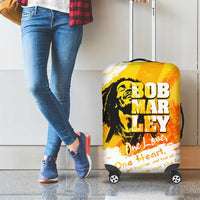 Legend Bob Reggae Luggage Cover One Love One Heart Tropical Leaf