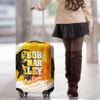 Legend Bob Reggae Luggage Cover One Love One Heart Tropical Leaf
