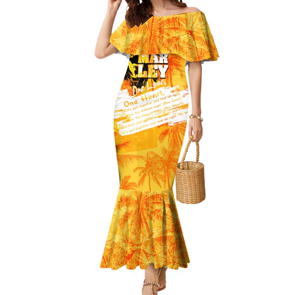 Legend Bob Reggae Mermaid Dress One Love One Heart Tropical Leaf
