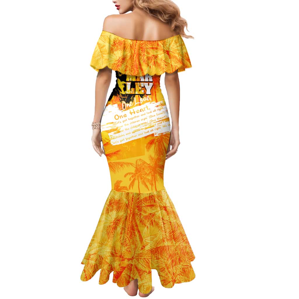 Legend Bob Reggae Mermaid Dress One Love One Heart Tropical Leaf