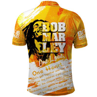 Legend Bob Reggae Polo Shirt One Love One Heart Tropical Leaf