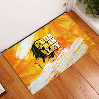 Legend Bob Reggae Rubber Doormat One Love One Heart Tropical Leaf