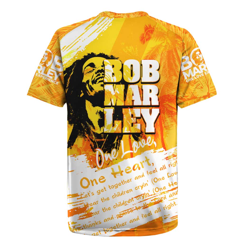 Legend Bob Reggae Rugby Jersey One Love One Heart Tropical Leaf