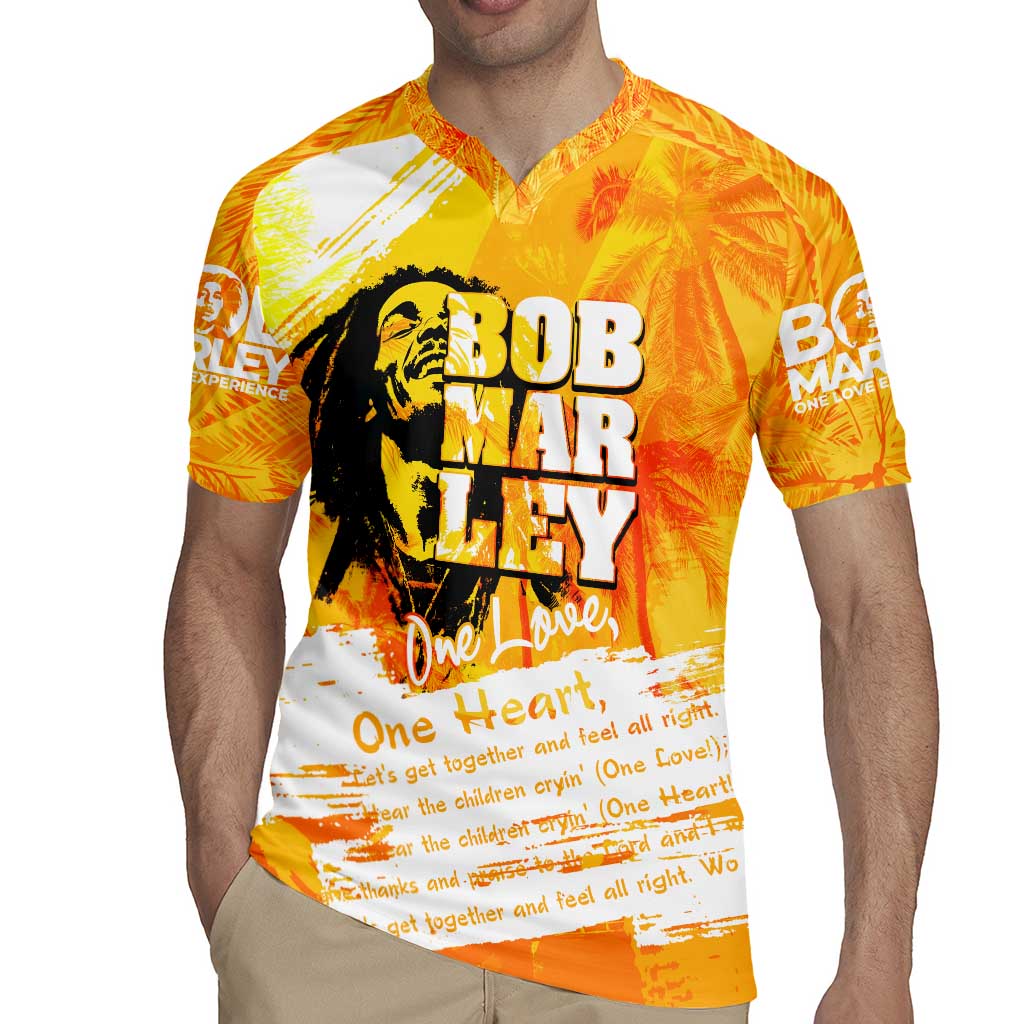Legend Bob Reggae Rugby Jersey One Love One Heart Tropical Leaf