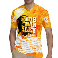 Legend Bob Reggae Rugby Jersey One Love One Heart Tropical Leaf