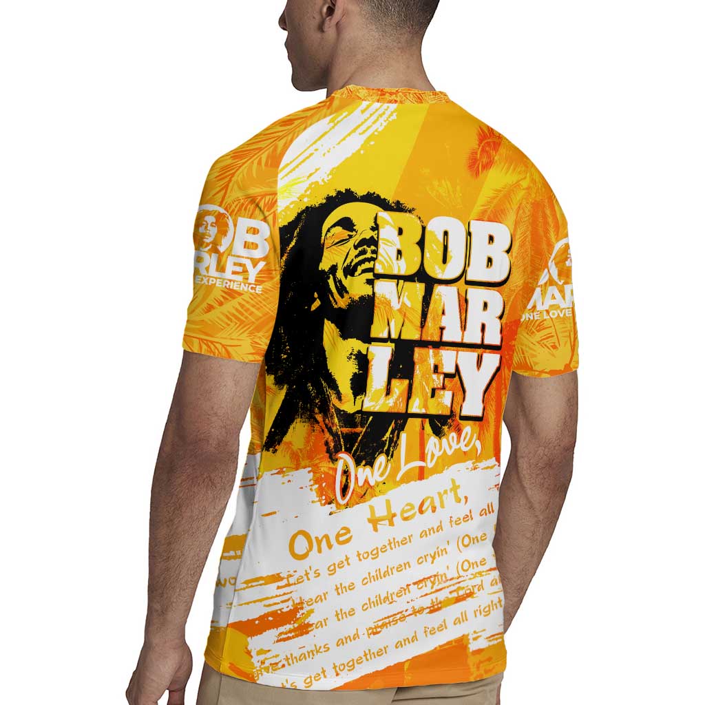 Legend Bob Reggae Rugby Jersey One Love One Heart Tropical Leaf