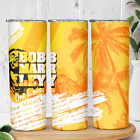 Legend Bob Reggae Skinny Tumbler One Love One Heart Tropical Leaf