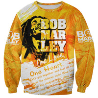 Legend Bob Reggae Sweatshirt One Love One Heart Tropical Leaf