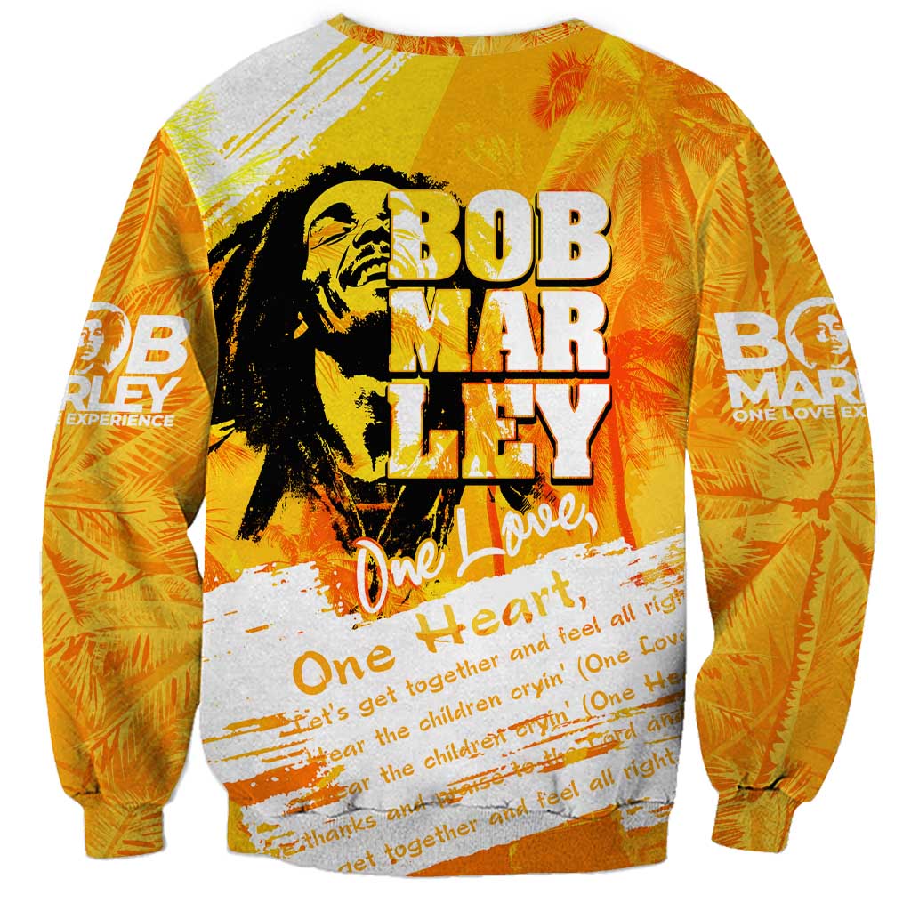 Legend Bob Reggae Sweatshirt One Love One Heart Tropical Leaf