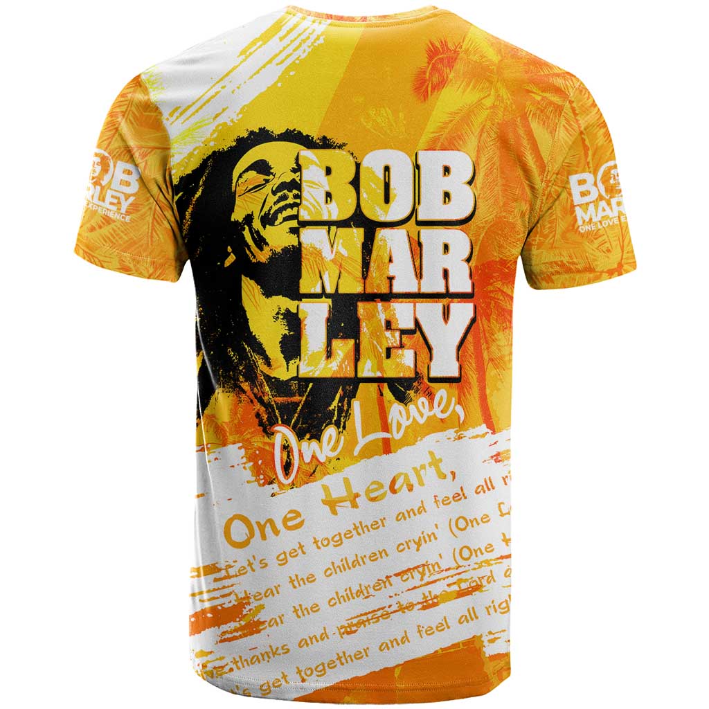 Legend Bob Reggae T Shirt One Love One Heart Tropical Leaf