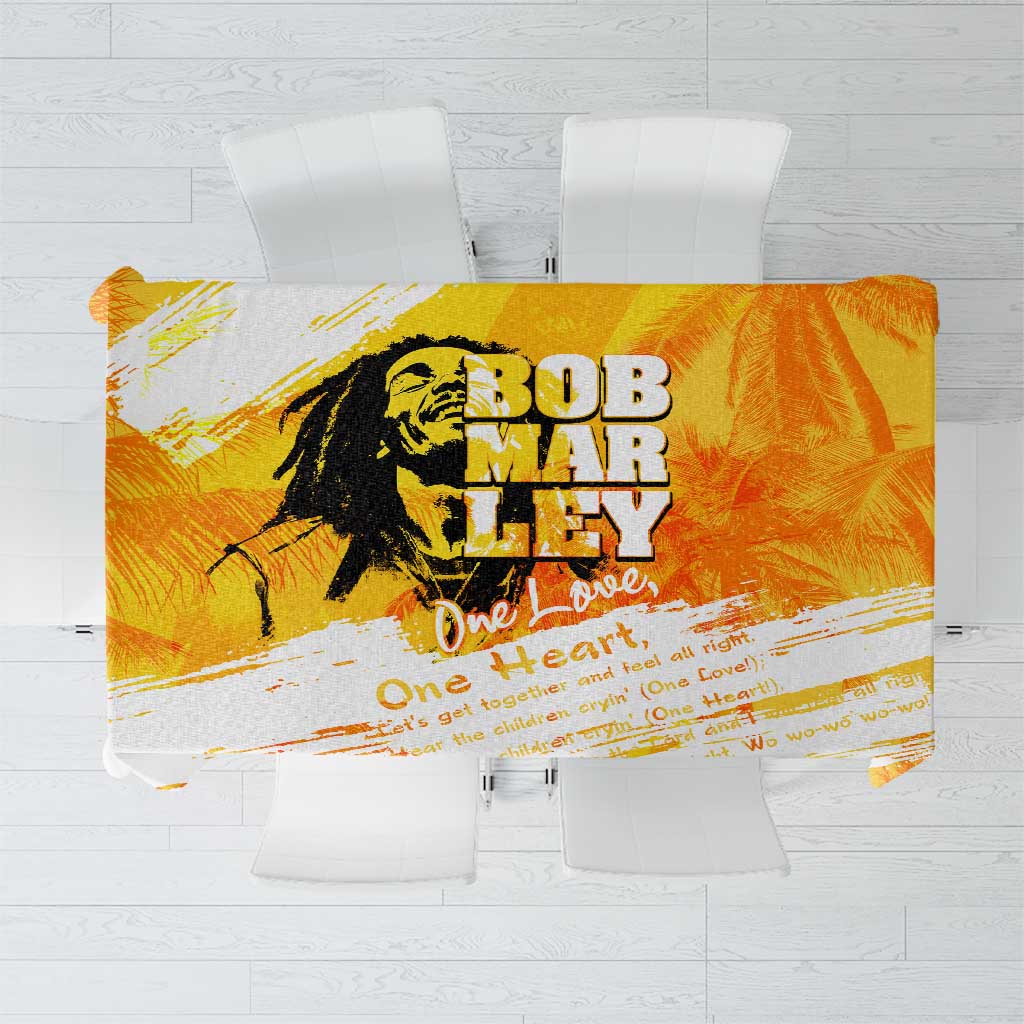 Legend Bob Reggae Tablecloth One Love One Heart Tropical Leaf