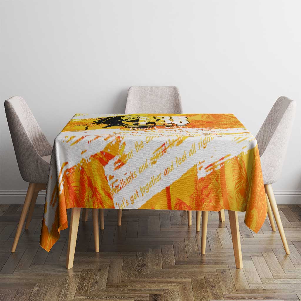Legend Bob Reggae Tablecloth One Love One Heart Tropical Leaf
