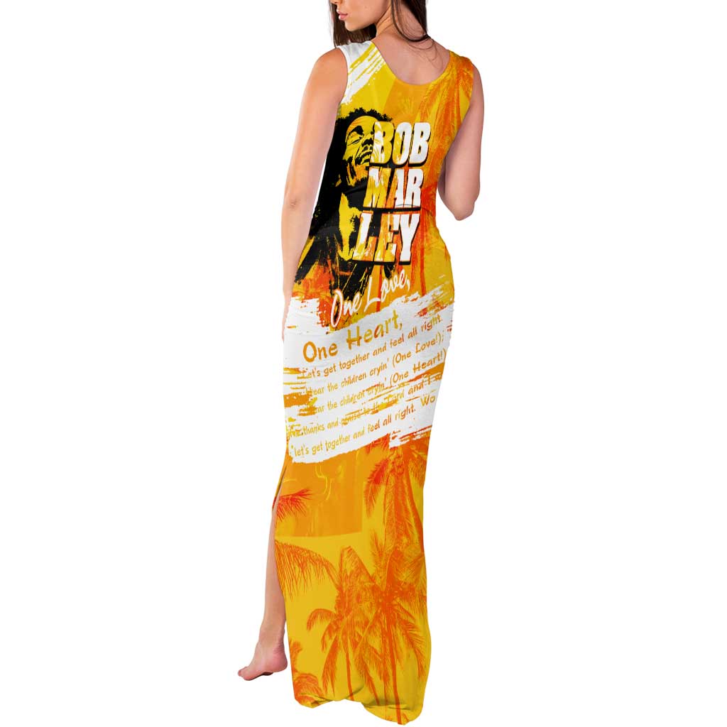 Legend Bob Reggae Tank Maxi Dress One Love One Heart Tropical Leaf
