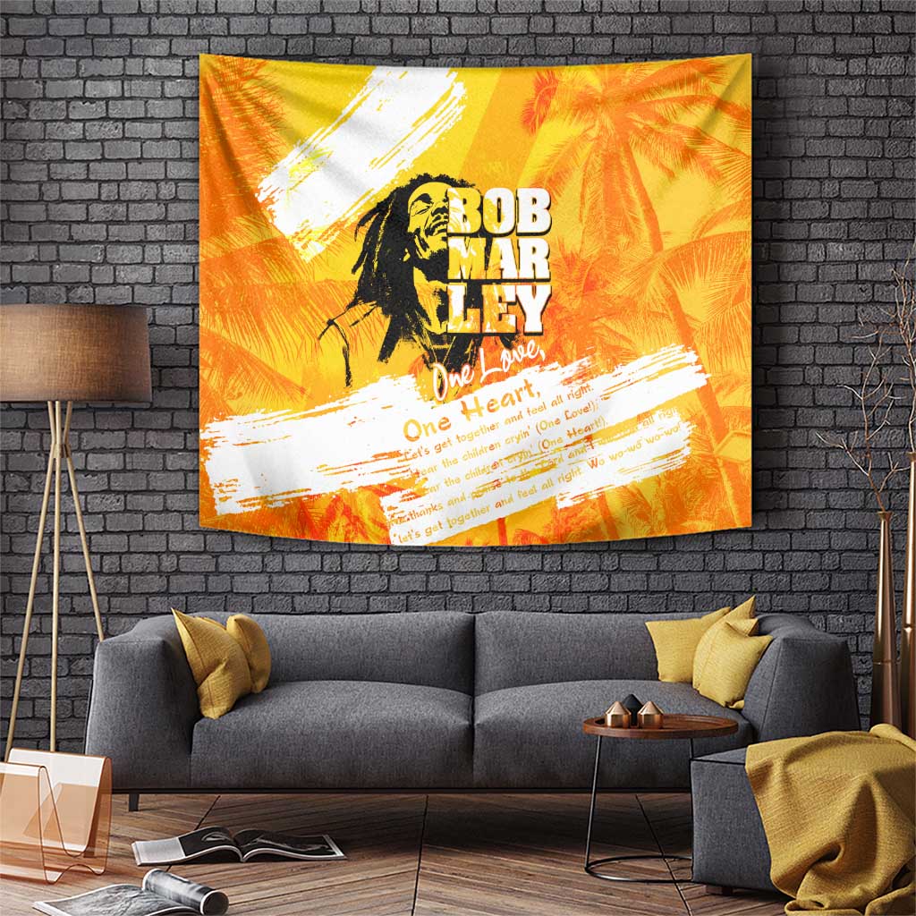Legend Bob Reggae Tapestry One Love One Heart Tropical Leaf