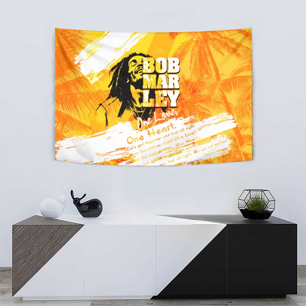Legend Bob Reggae Tapestry One Love One Heart Tropical Leaf