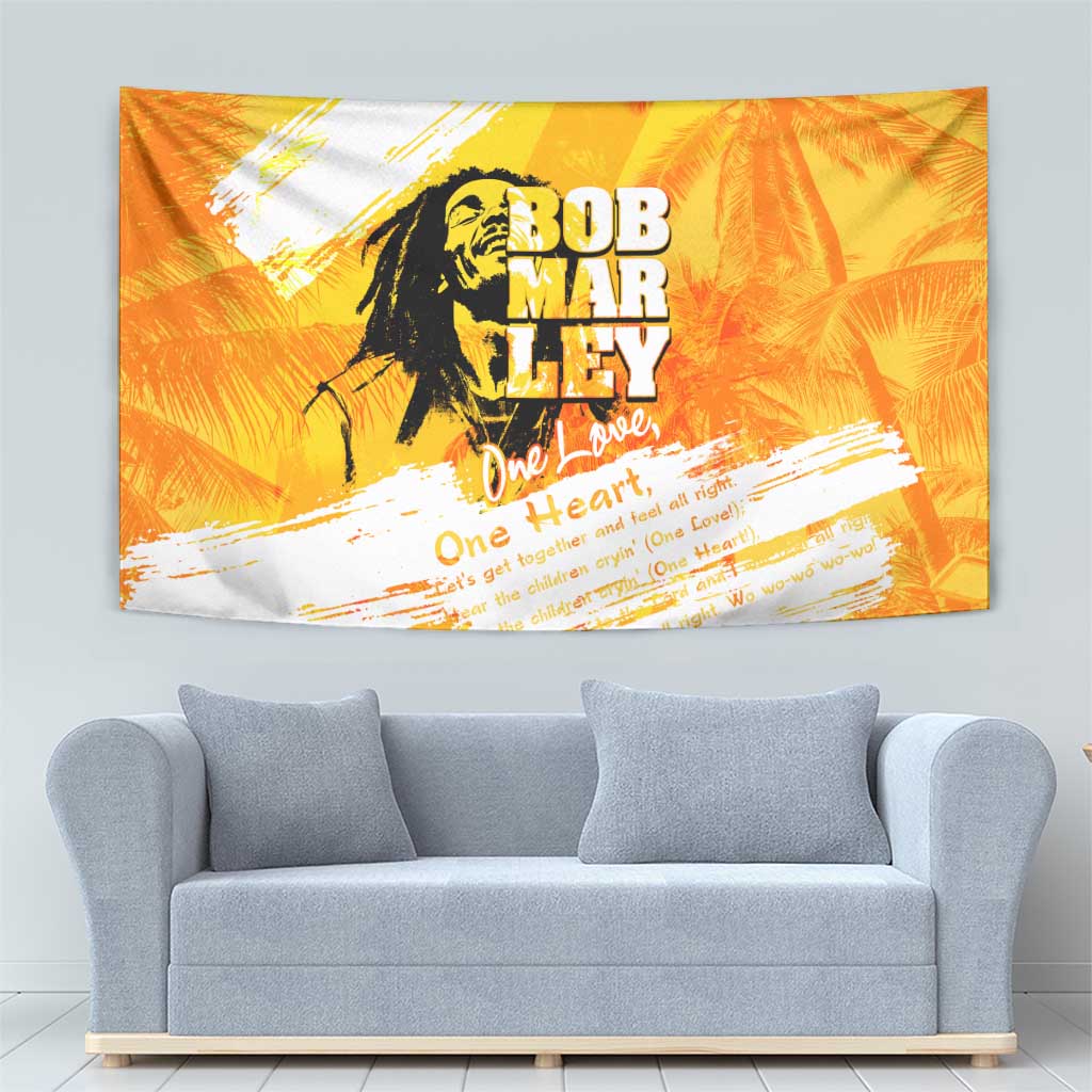 Legend Bob Reggae Tapestry One Love One Heart Tropical Leaf