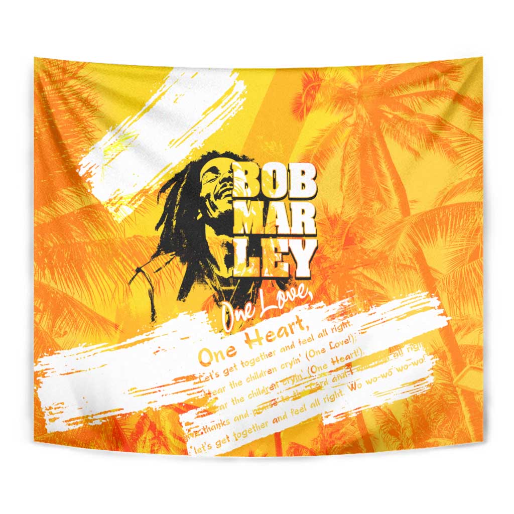Legend Bob Reggae Tapestry One Love One Heart Tropical Leaf