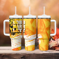 Legend Bob Reggae Tumbler With Handle One Love One Heart Tropical Leaf