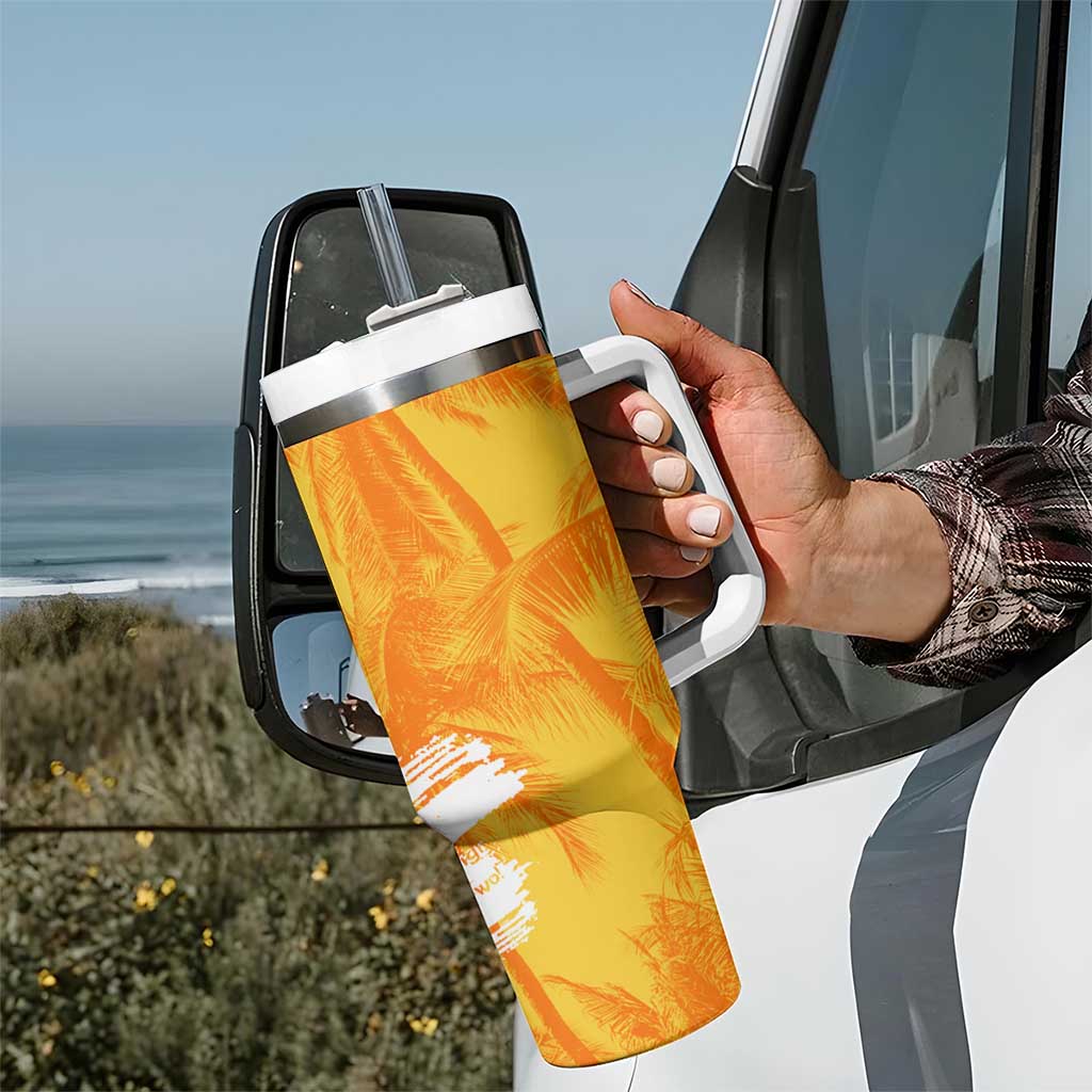 Legend Bob Reggae Tumbler With Handle One Love One Heart Tropical Leaf